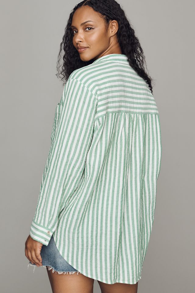 Pilcro Hadley 100% Cotton Striped Buttondown Shirt #5