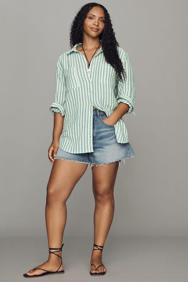 Pilcro Hadley 100% Cotton Striped Buttondown Shirt #6
