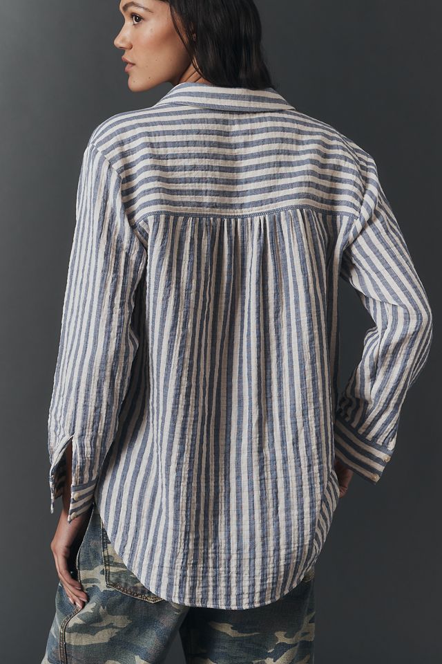 Pilcro Hadley 100% Cotton Striped Buttondown Shirt #2