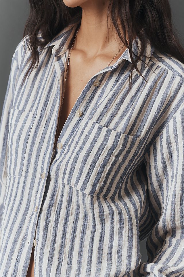 Pilcro Hadley 100% Cotton Striped Buttondown Shirt #3