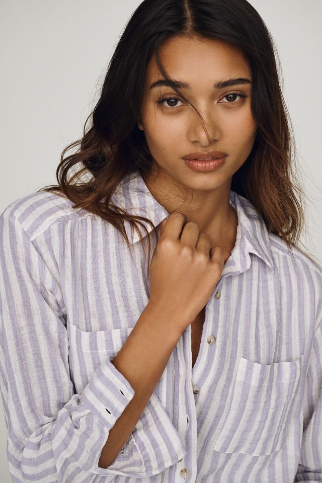 Pilcro Hadley Relaxed Buttondown Shirt: Striped Edition #1