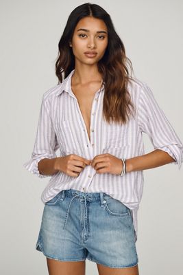 Pilcro Hadley Relaxed Buttondown Shirt: Striped Edition