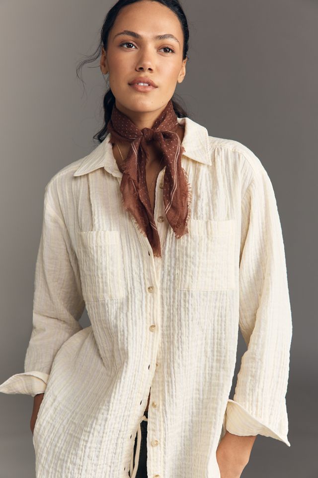 Pilcro Hadley 100% Cotton Striped Buttondown Shirt #1