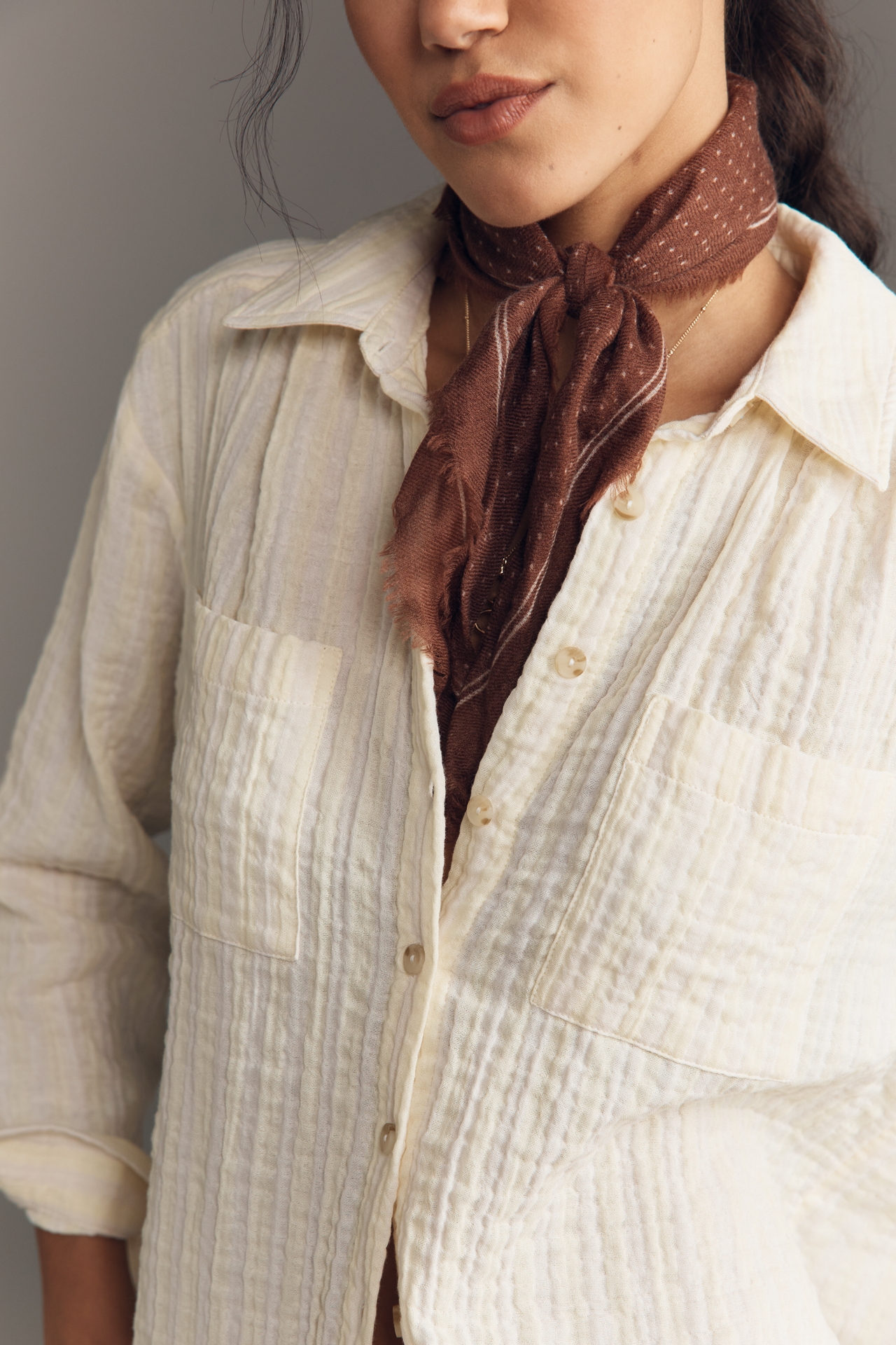 Pilcro Hadley Cotton Striped Buttondown Shirt 