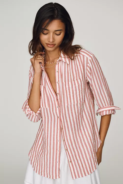 Hadley Relaxed Buttondown Shirt by Pilcro: Striped Edition