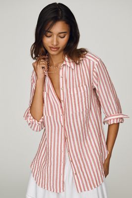 Pilcro Hadley Relaxed Buttondown Shirt: Striped Edition