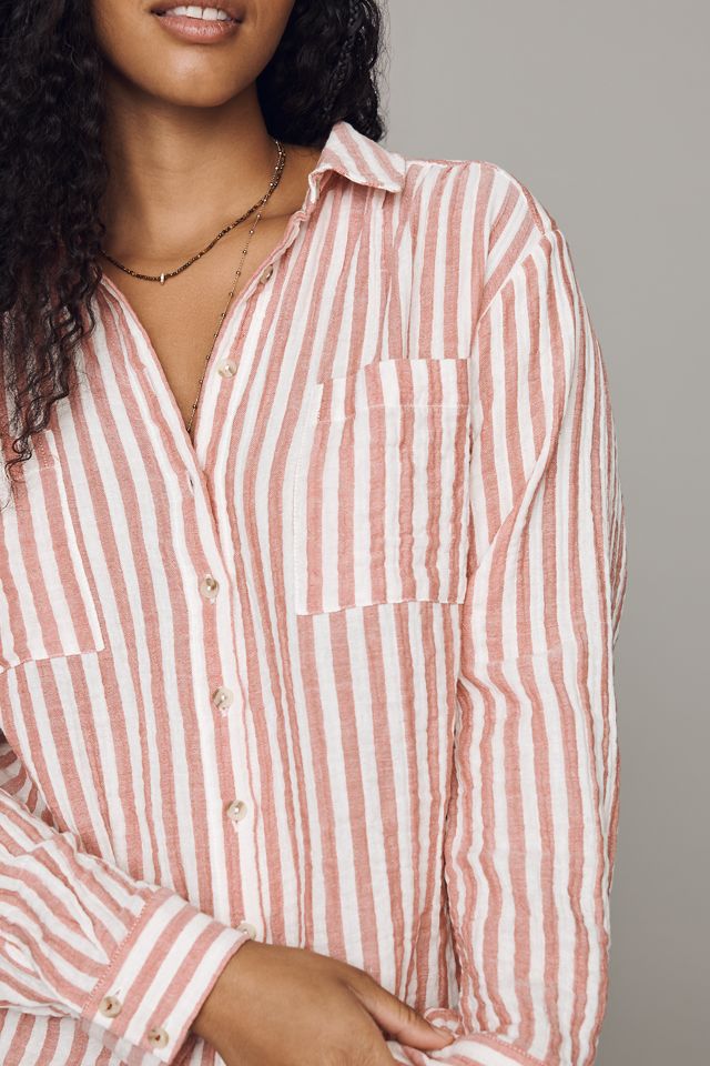 Pilcro Hadley 100% Cotton Striped Buttondown Shirt #7