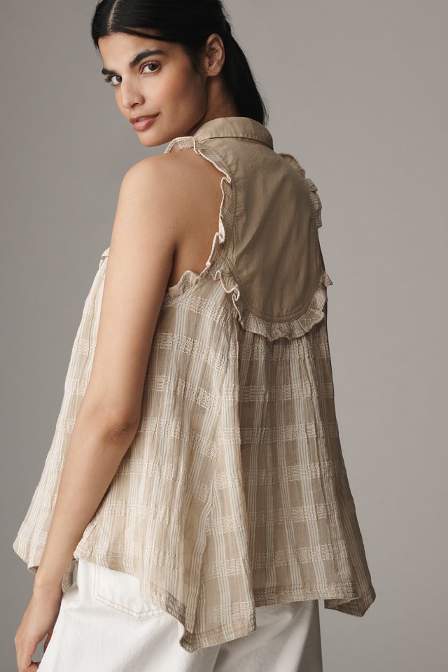 Pilcro Sleeveless Seaside Collared Swing Blouse #1