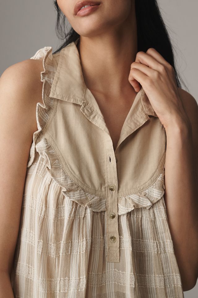 Pilcro Sleeveless Seaside Collared Swing Blouse #3