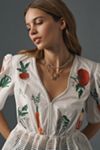 Maeve V-Neck Embroidered Veggie Blouse