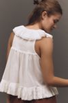 By Anthropologie Sheer Ruffle Swing Top