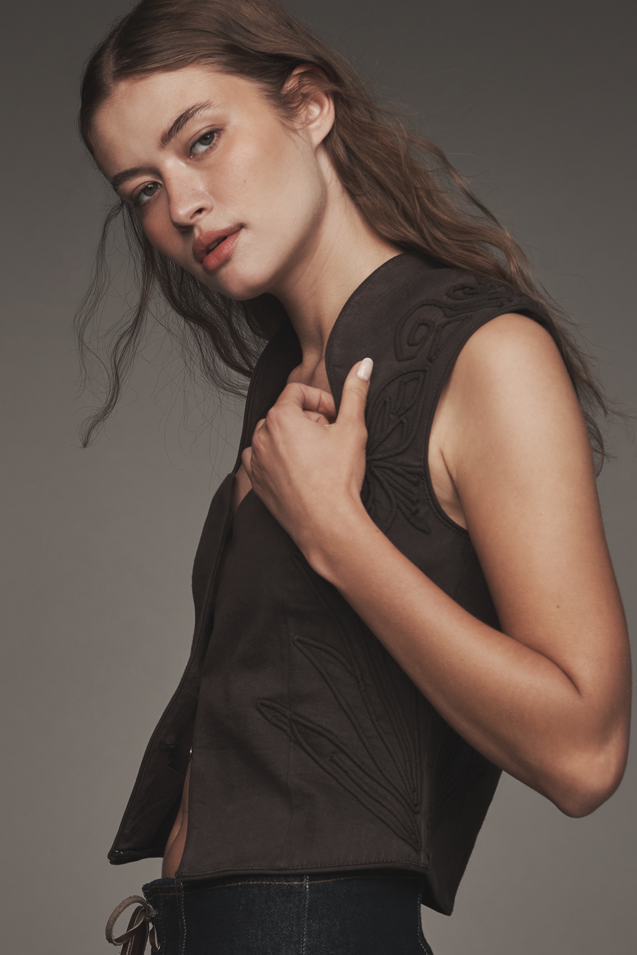 By Anthropologie Sculpted Vest Top