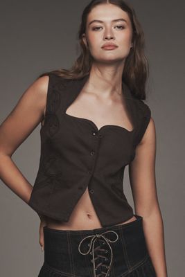 By Anthropologie Sculpted Vest Top