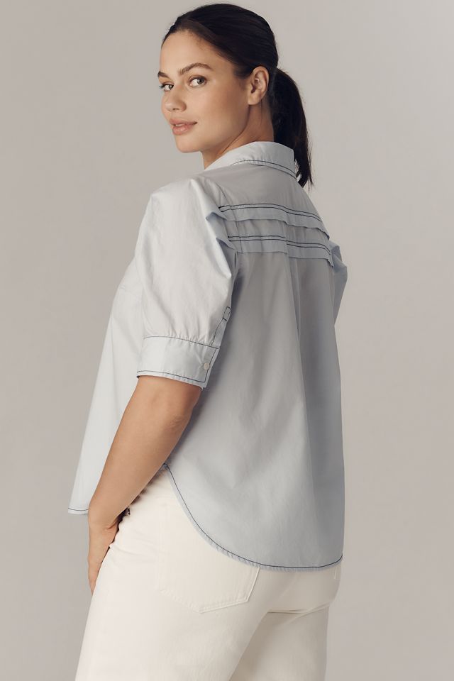 Pilcro Short-Sleeve Reworked Buttondown Shirt #5