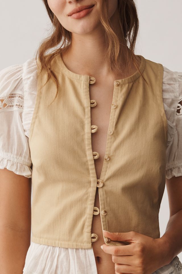 By Anthropologie Puff-Sleeve Twofer Top #3