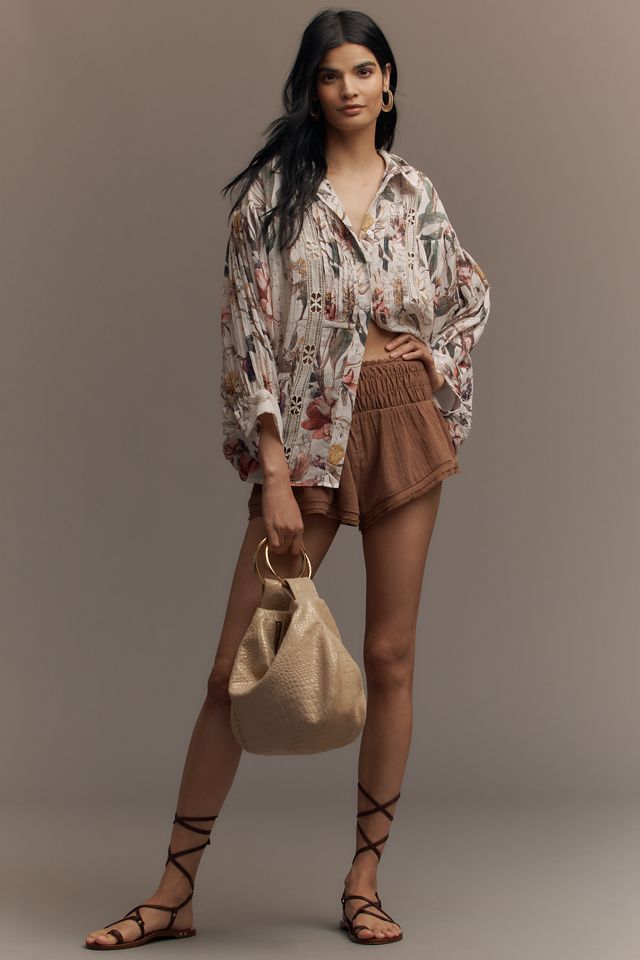 By Anthropologie Blouse Batwing Appliquée Manches Longues #2