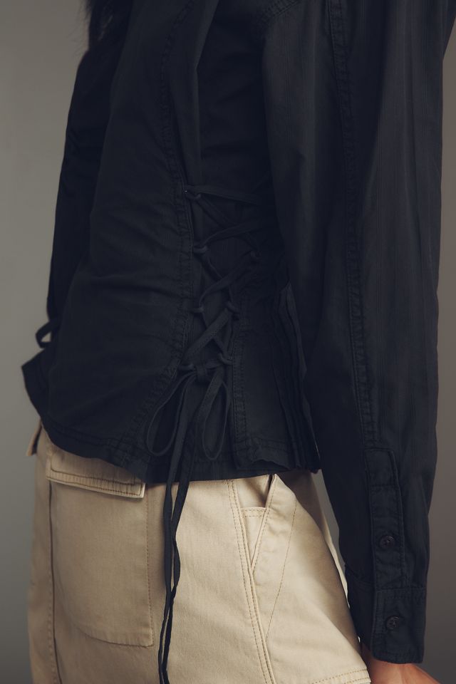 Pilcro Long-Sleeve Pintuck Buttondown Shirt #3
