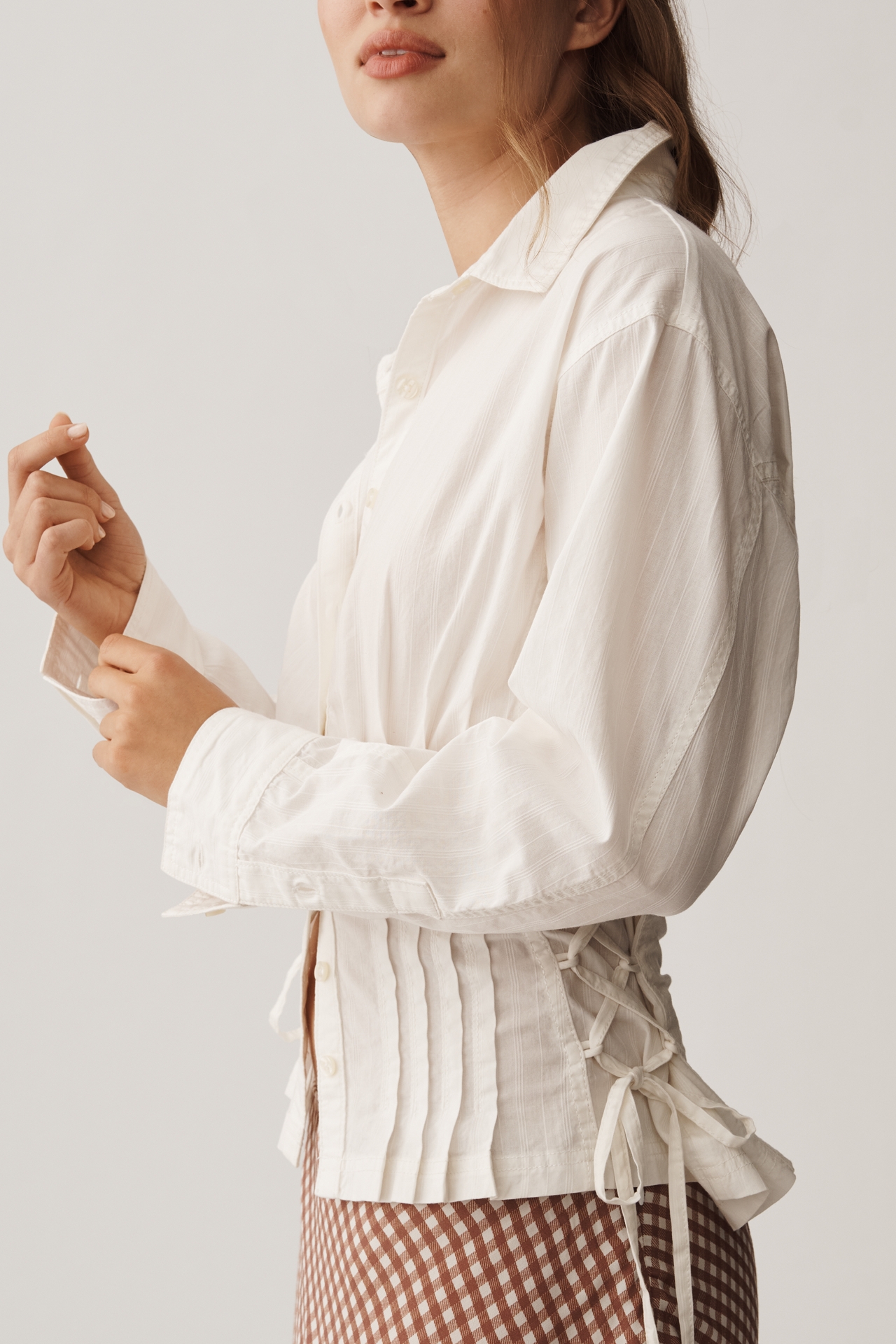 Pilcro Long-Sleeve Pintuck Buttondown Shirt