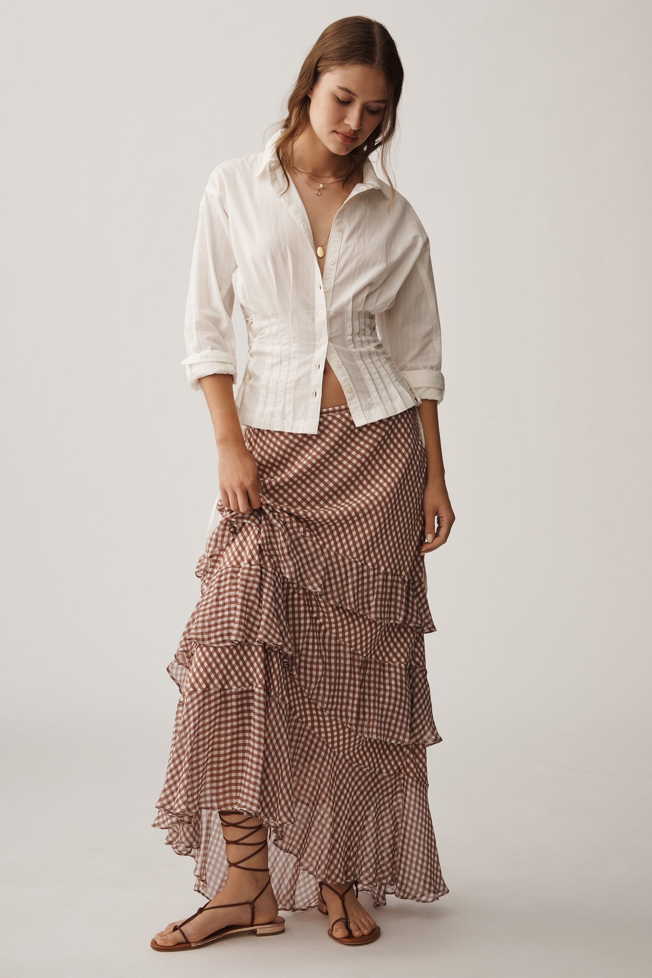 Pilcro Long-Sleeve Pintuck Buttondown Shirt