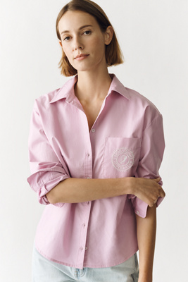 Maeve Novelty Shrunken Bennet Buttondown Shirt By  In Neutral