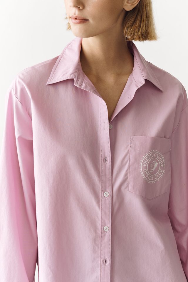 Maeve Shrunken Bennet 100% Cotton Embellished Buttondown Shirt #3