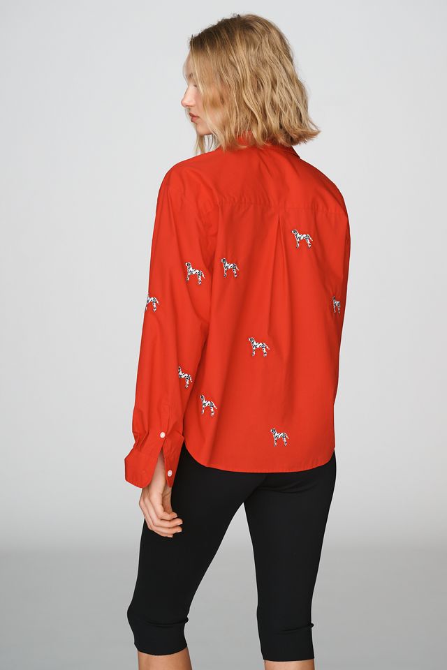 Maeve Shrunken Bennet 100% Cotton Embellished Buttondown Shirt #3