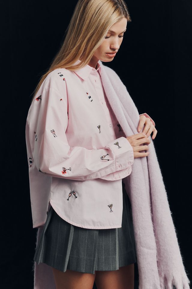 The Shrunken Bennet Lurex Stripe Buttondown Shirt by Maeve #3