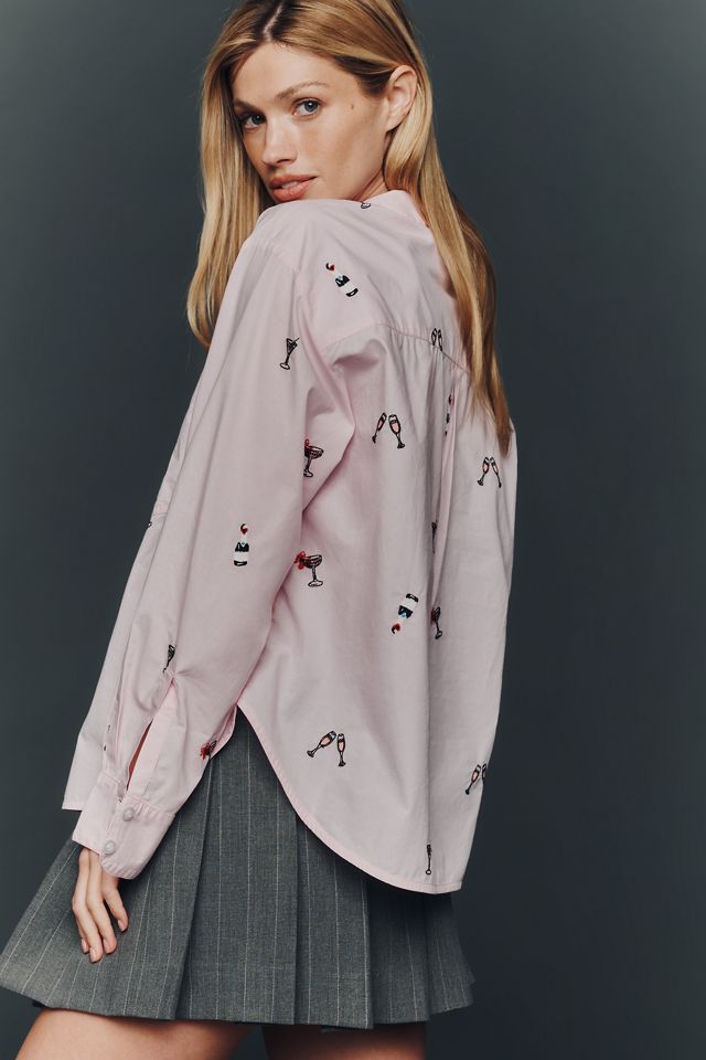 The Shrunken Bennet Lurex Stripe Buttondown Shirt by Maeve #1