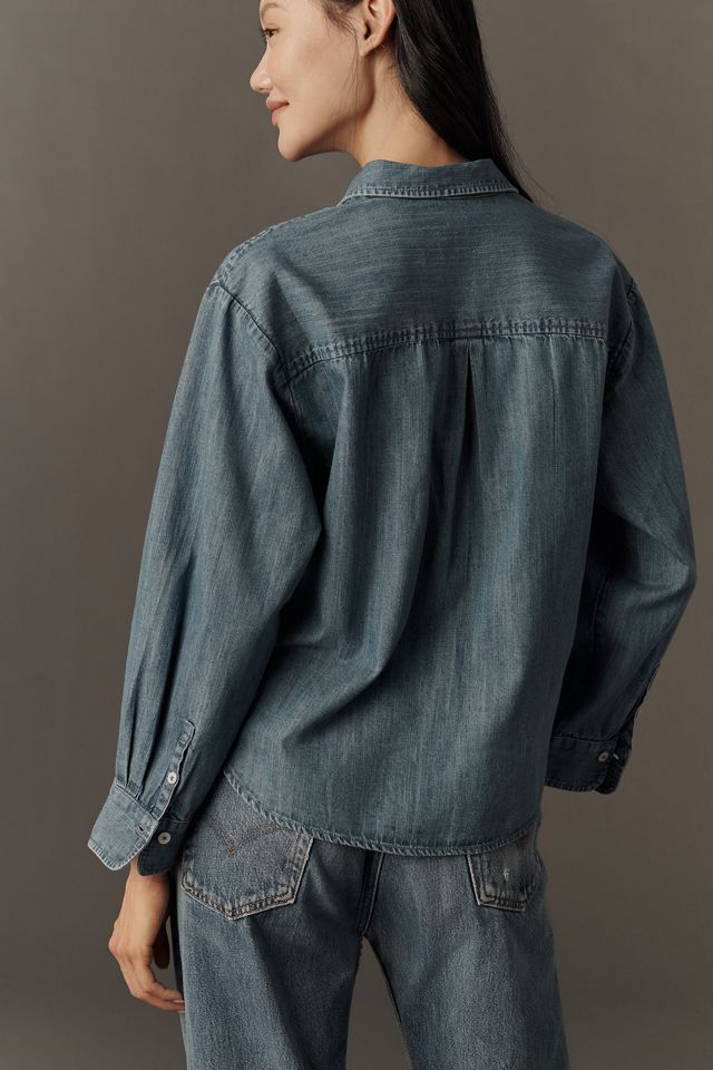 Maeve Shrunken Bennet Embellished Buttondown Shirt  #3