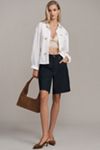 Pilcro Fitted Tuxedo Short-Sleeve Top
