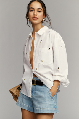 Maeve The Shrunken Bennet Buttondown Shirt By  In White