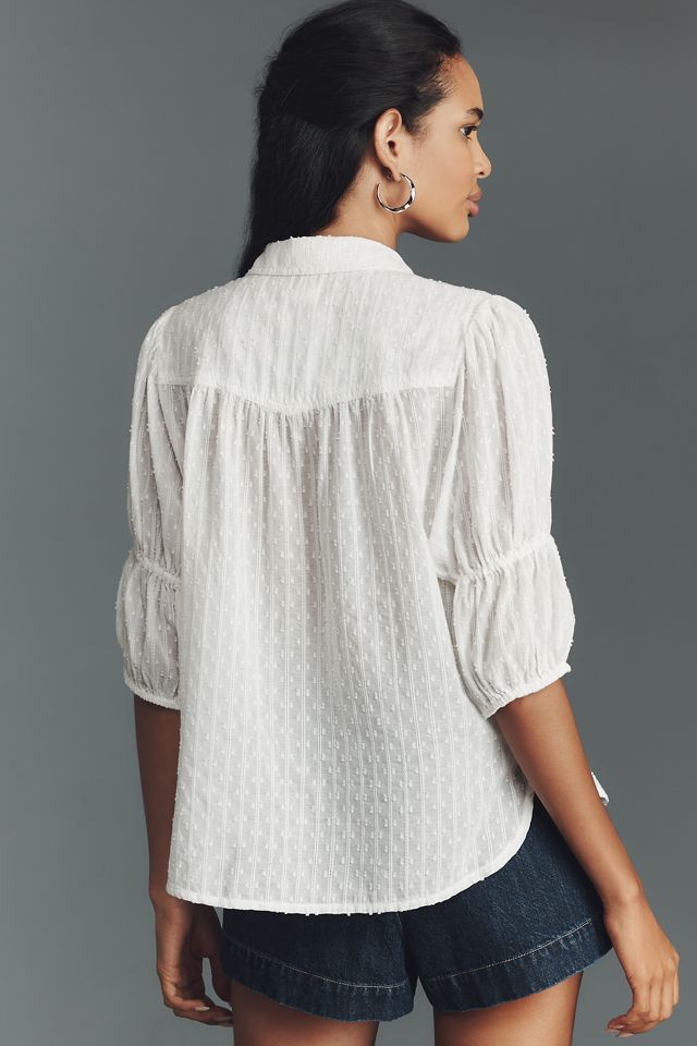 The Tallulah Puff-Sleeve Buttondown Top by Pilcro #1