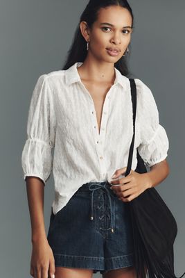The Tallulah Puff-Sleeve Buttondown Top by Pilcro