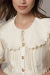 Maeve Puff-Sleeve Collared Babydoll Blouse