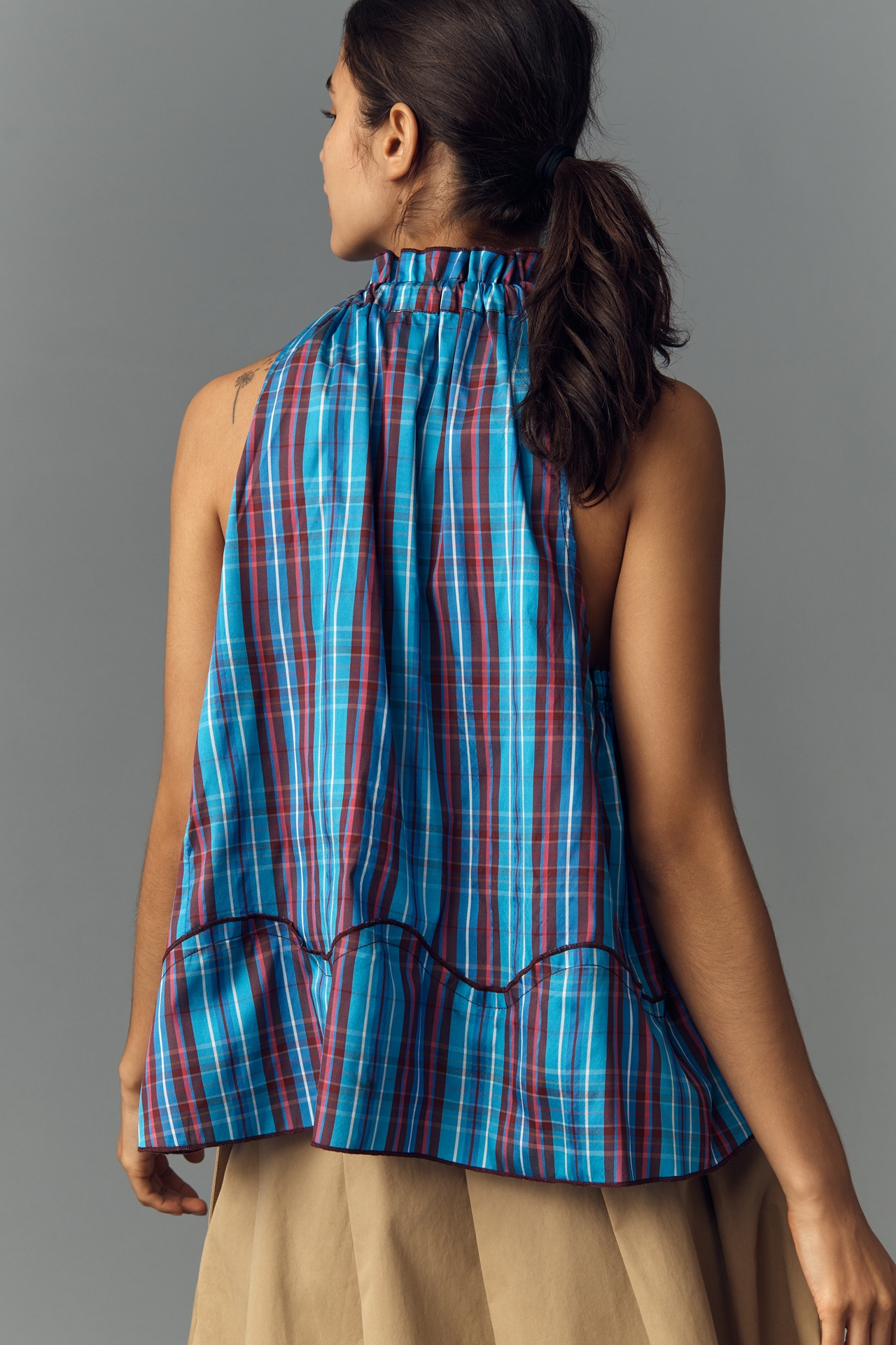 Maeve Sleeveless Tie-Neck Blouse