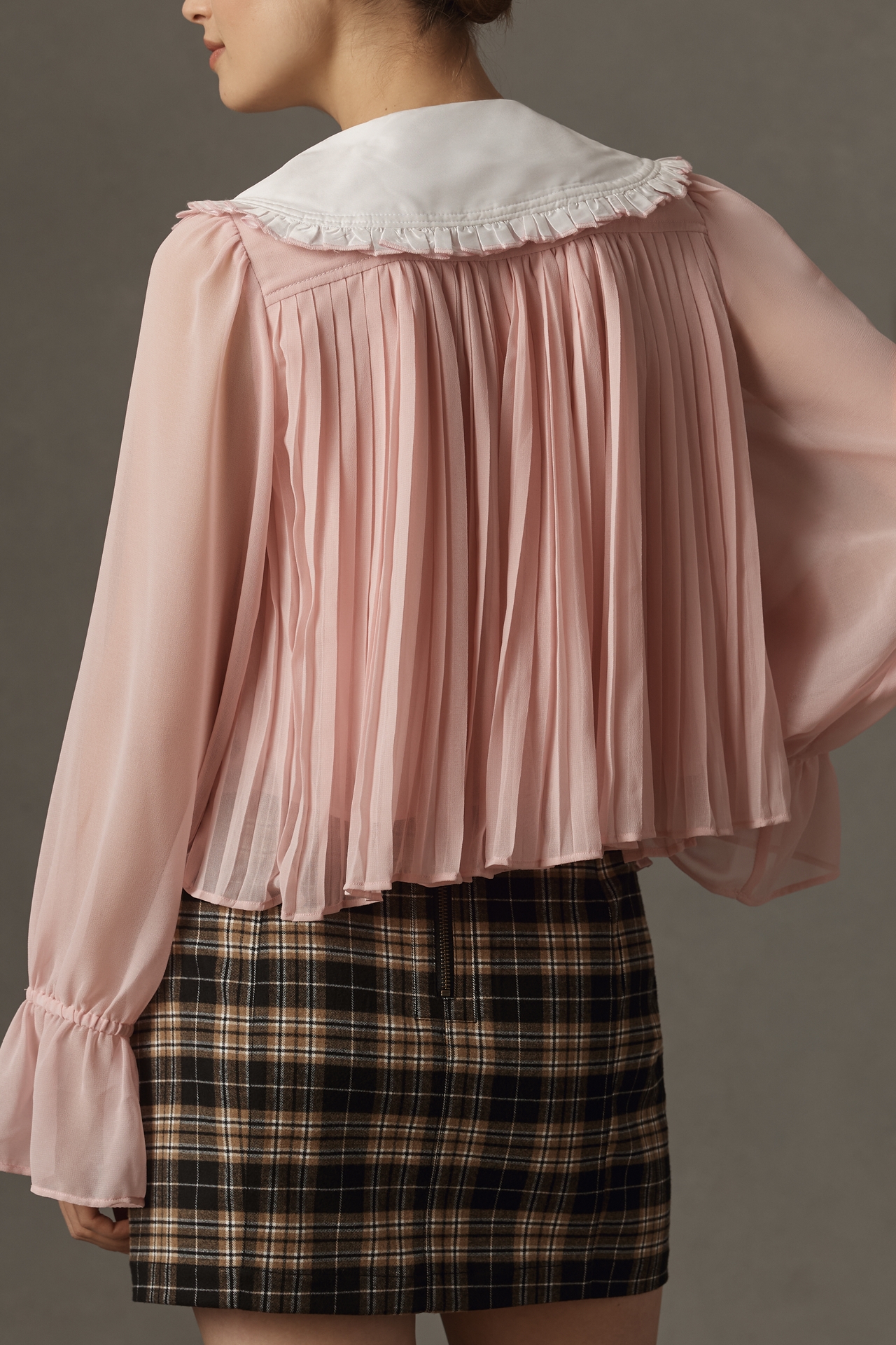 Maeve Oversized Collar Bow Blouse