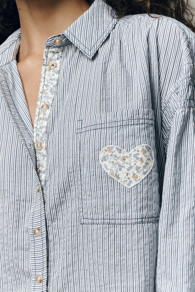 Pilcro Mix-Print Long-Sleeve Buttondown Shirt #1