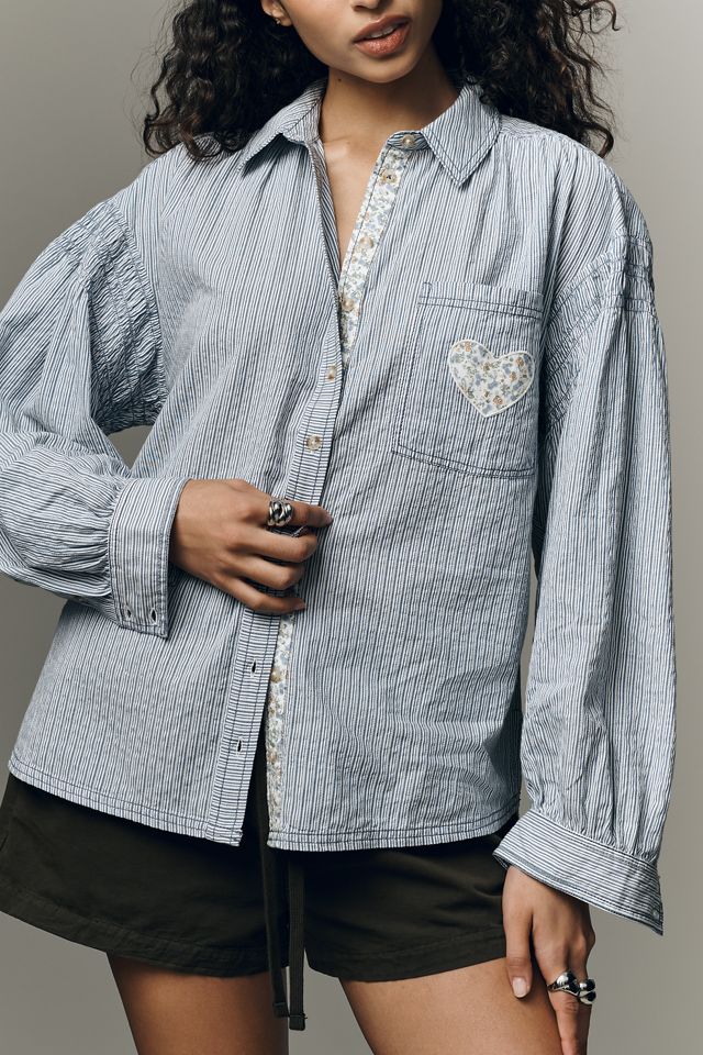 Pilcro Mix-Print Long-Sleeve Buttondown Shirt #2
