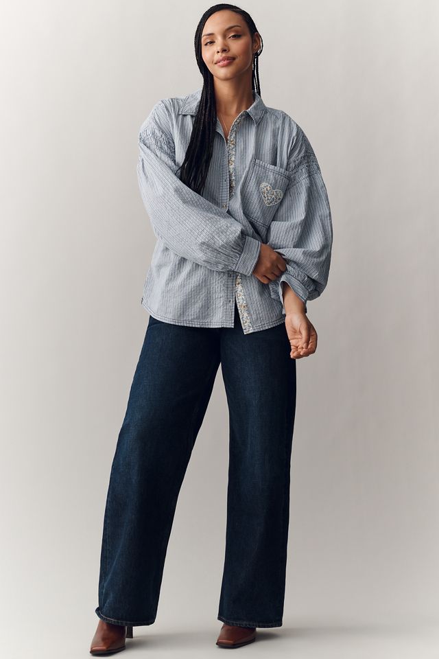 Pilcro Mix-Print Long-Sleeve Buttondown Shirt #5