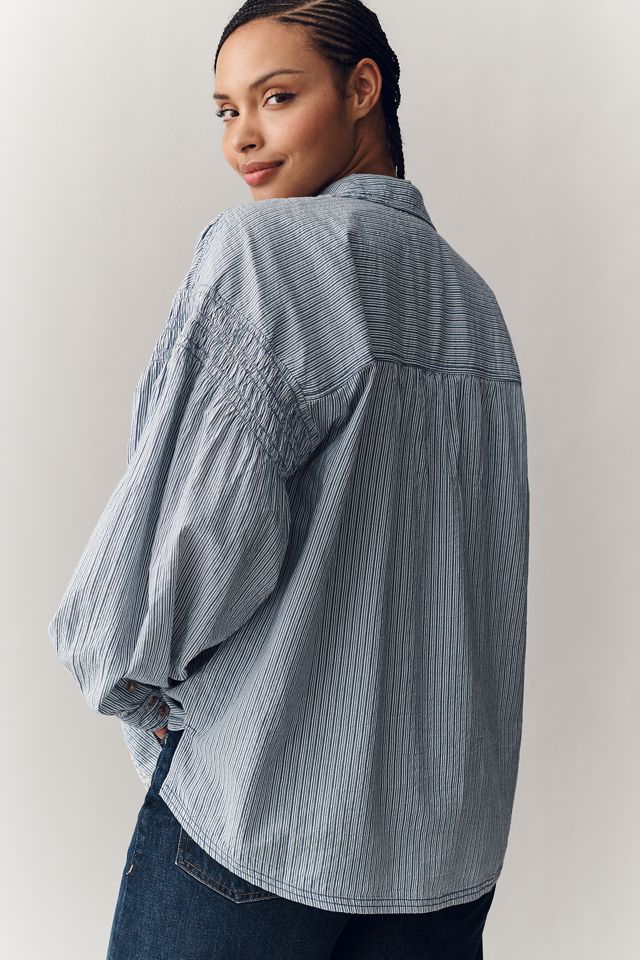 Pilcro Mix-Print Long-Sleeve Buttondown Shirt #6