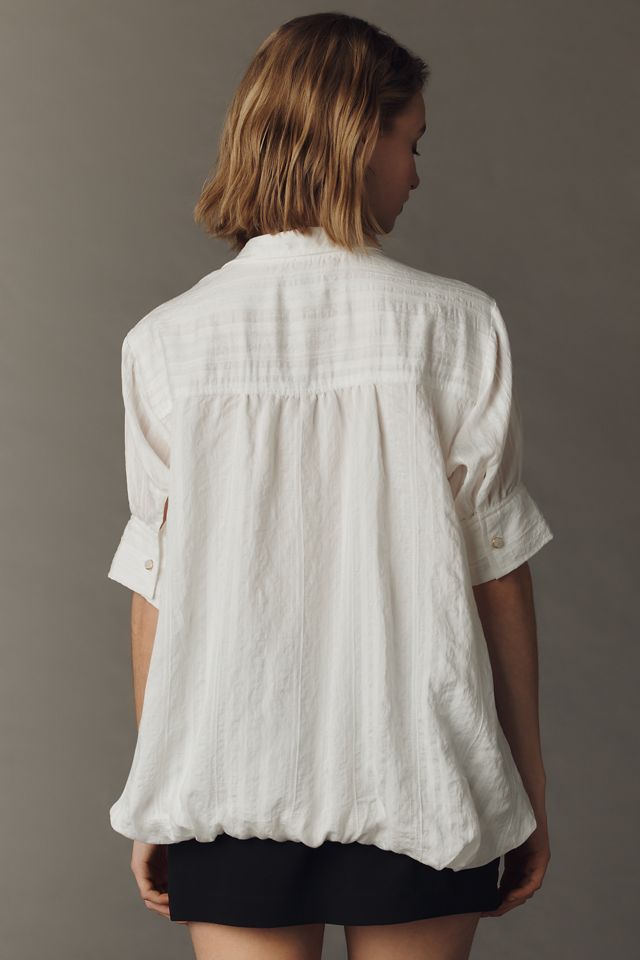 Maeve Relaxed Bubble-Hem Shirt #3