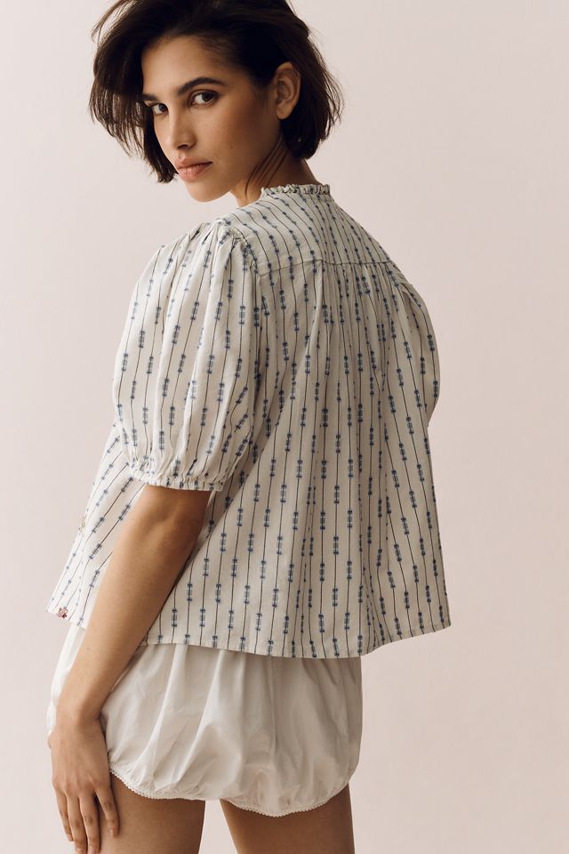 By Anthropologie Cotton Crop Swing Top #2