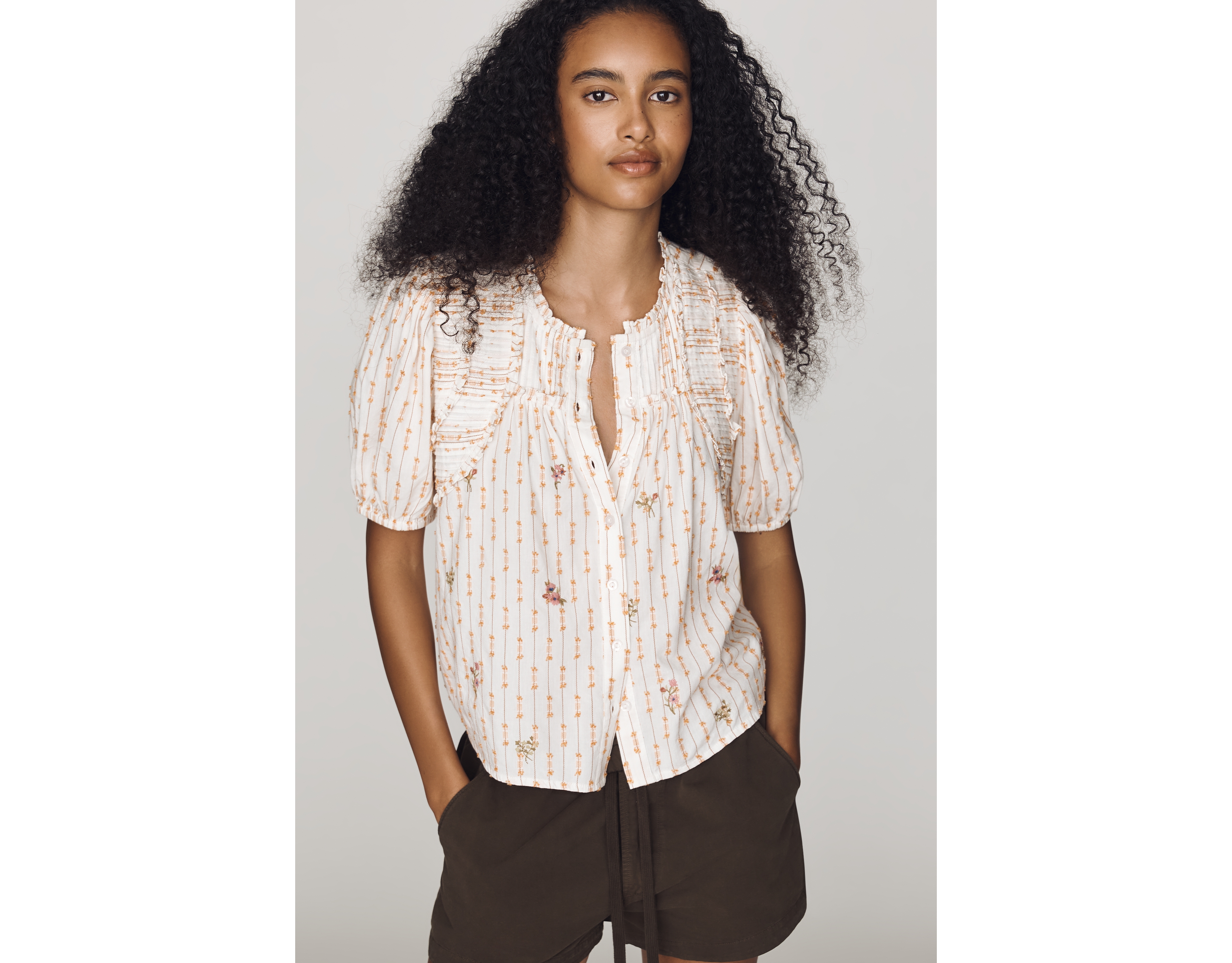 By Anthropologie Crop Swing Top