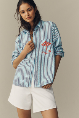 The Shrunken Bennet Seersucker Buttondown Shirt by Maeve