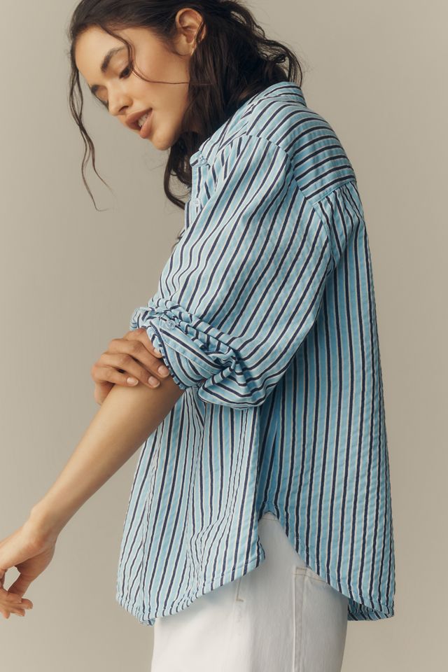 La chemise boutonnée en seersucker Bennet rétrécie par Maeve #3