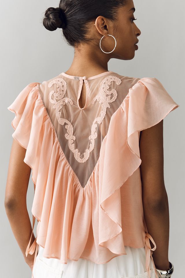 Top Trasparente con Volant By Anthropologie #1