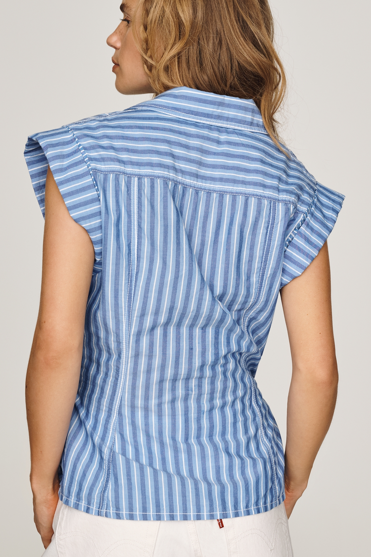 Pilcro Layered Tie-Front Top