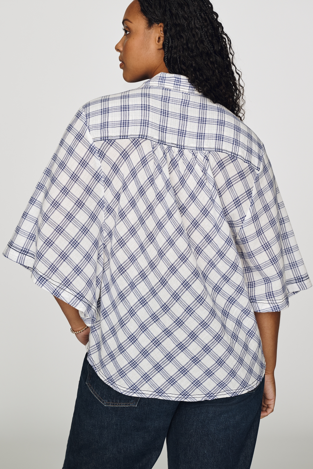 Pilcro 100% Cotton Cape-Sleeve Blouse