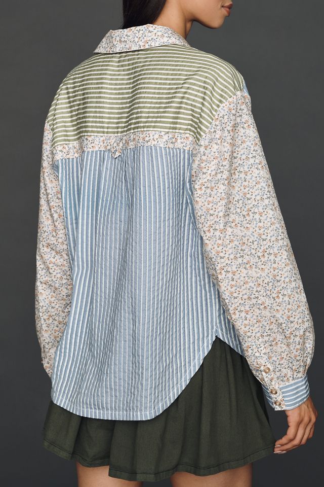 Pilcro Cotton Mixed Stripe Buttondown Shirt #1