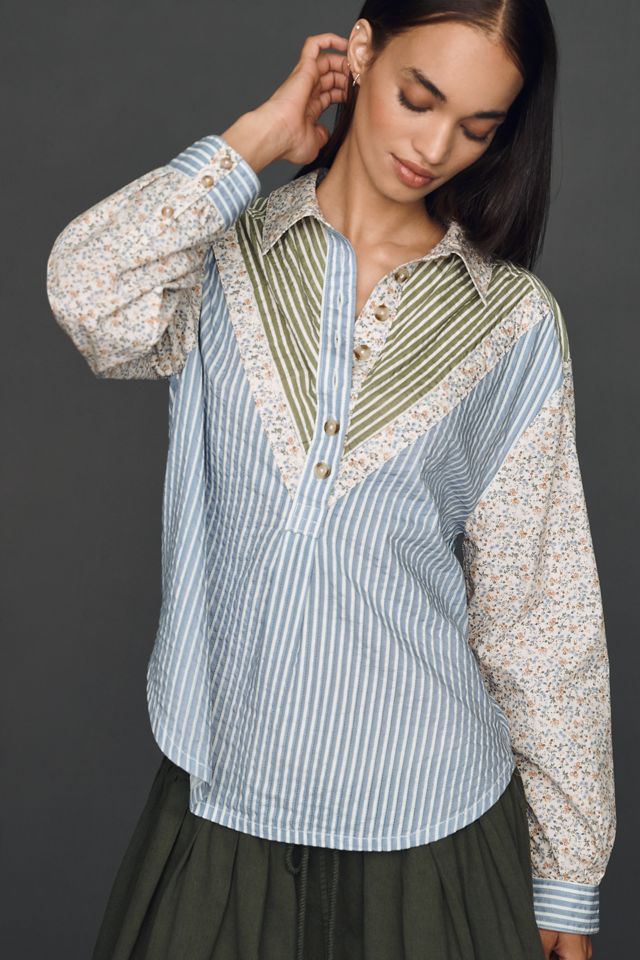 Pilcro Cotton Mixed Stripe Buttondown Shirt #2